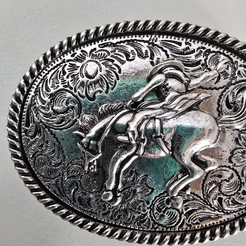 Antique Silver Horse Phone Holder Bohemian Western Phone Accessory Turquoise